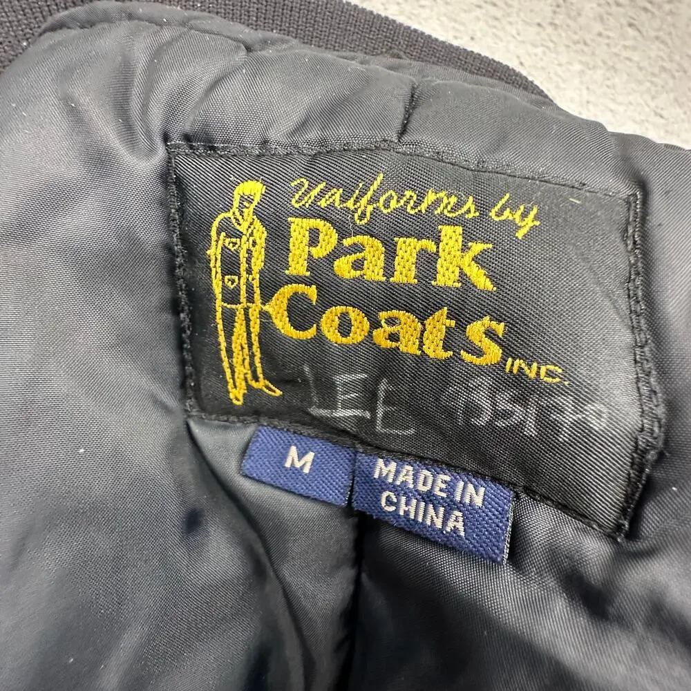 Vintage Park Coats NYPD Police Nylon Bomber Jacket Mens Medium Liner Black